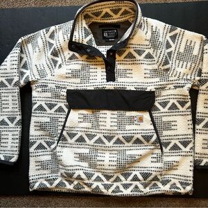 Carhartt Pullover Women’s X-Large Sherpa Fleece Relaxed Fit Patterned 104922.